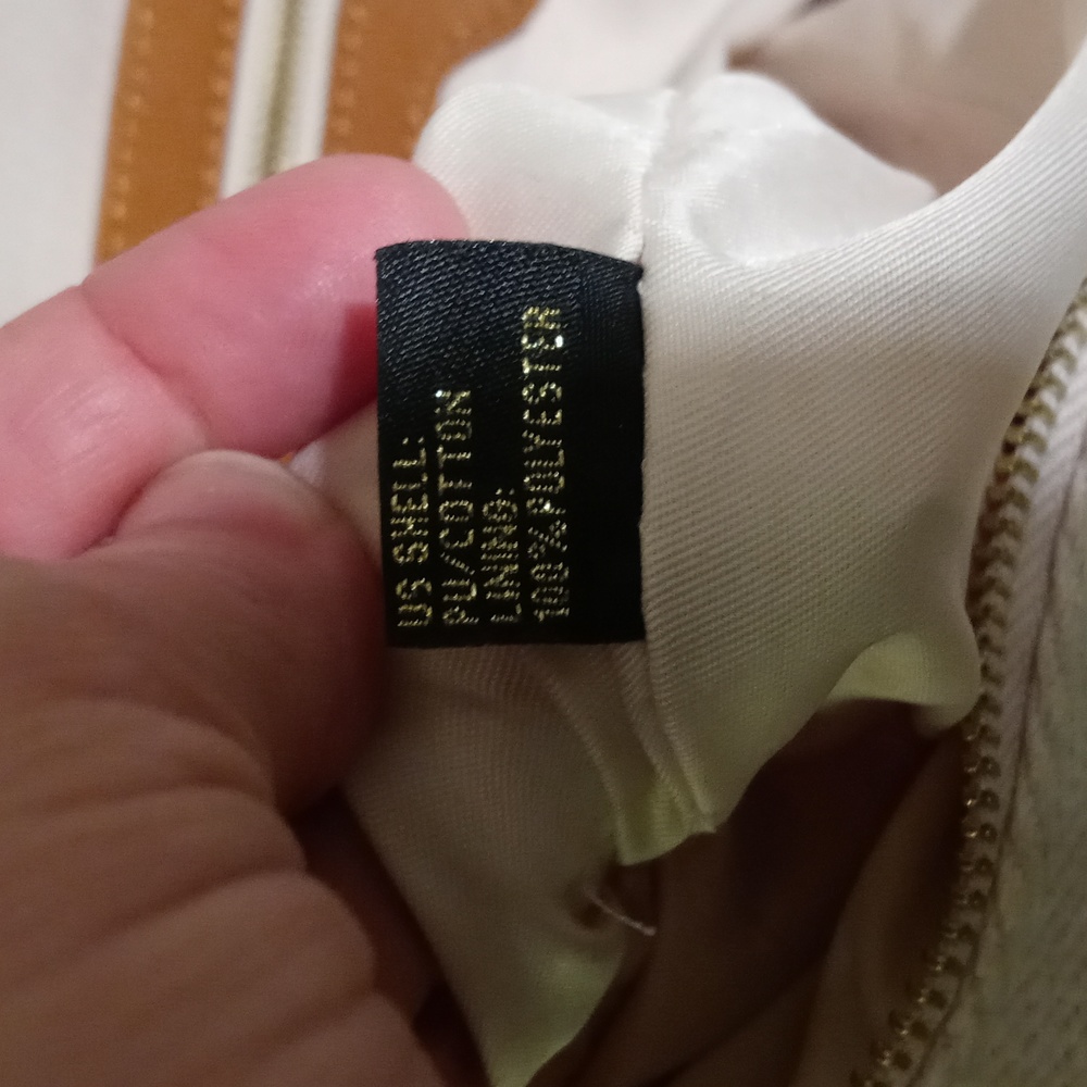 Women's MMS nautical canvas duffle gym bag travel vacation shoulder striped - Picture 12 of 14